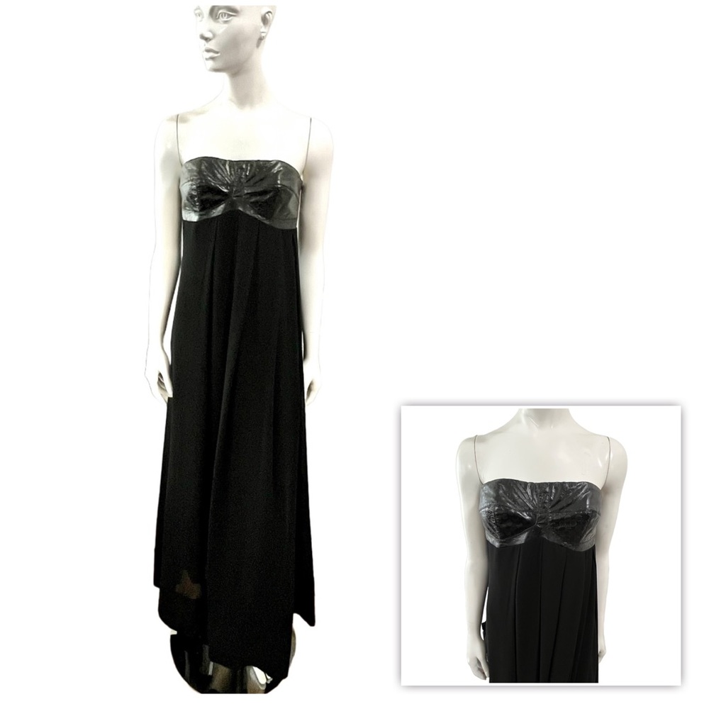 Pinko Whimsigoth Strapless Black Empire Evening Gown